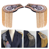 Epaulets Tassel Shoulder Boards Alloy for Clothing Unisex Gold