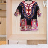 Maxbell 3xUnisex African Dashiki Shirt V Neck Short Sleeve Comfortable Summer Wear One Size  Black