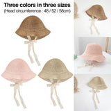 Maxbell Fashion Baby Hat Lace Chain Strap Summer Floppy Baby Girl Caps Khaki 48cm