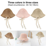 Maxbell Fashion Baby Hat Lace Chain Strap Summer Floppy Baby Girl Caps Khaki 48cm