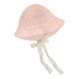 Maxbell Fashion Baby Hat Lace Chain Strap Summer Floppy Baby Girl Caps Pink 48cm