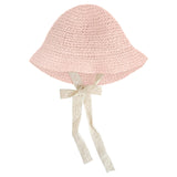 Maxbell Fashion Baby Hat Lace Chain Strap Summer Floppy Baby Girl Caps Pink 58cm