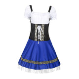 Blue Oktoberfest Costume Women German Beer Girl Dirndl Dress Dress M