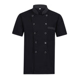 Maxbell 2xUnisex Chef Coat Jacket Catering Kitchen Short Sleeve Chef Wear M Black