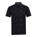 Maxbell 3xUnisex Chef Coat Jacket Catering Kitchen Short Sleeve Chef Wear 2XL Black