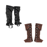 Maxbell 2xPirate Boot Cover Steampunk Renaissance Knight Warrior Costume Accessories Black