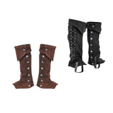 Maxbell 3xPirate Boot Cover Steampunk Renaissance Knight Warrior Costume Accessories Black