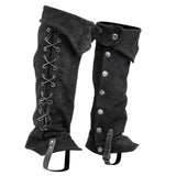 Maxbell 2xPirate Boot Cover Steampunk Renaissance Knight Warrior Costume Accessories Black