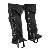 Maxbell 2xPirate Boot Cover Steampunk Renaissance Knight Warrior Costume Accessories Black