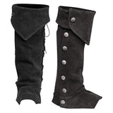 Maxbell 3xPirate Boot Cover Steampunk Renaissance Knight Warrior Costume Accessories Black