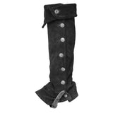 Maxbell 2xPirate Boot Cover Steampunk Renaissance Knight Warrior Costume Accessories Black