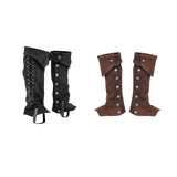 Maxbell 2xPirate Boot Cover Steampunk Renaissance Knight Warrior Costume Accessories Black
