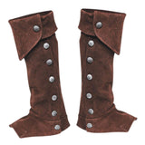 Maxbell 3xPirate Boot Cover Steampunk Renaissance Knight Warrior Costume Accessories Brown