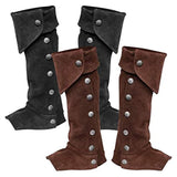 Maxbell 3xPirate Boot Cover Steampunk Renaissance Knight Warrior Costume Accessories Brown
