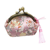 Maxbell 6xWomen's Buckle Coin Purses Floral Change Clasp Closure  Pink