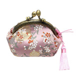 Maxbell 4xWomen's Buckle Coin Purses Floral Change Clasp Closure  Pink