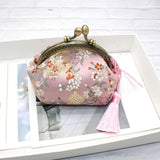 Maxbell 3xWomen's Buckle Coin Purses Floral Change Clasp Closure  Pink