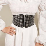 Maxbell 2xFashion Women Corset Belt Leather Studded Waist Belt Female Dress Waistband