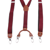 Maxbell 4xMens Suspenders Adjustable Heavy Duty Elastic Straps Y Back Braces Red