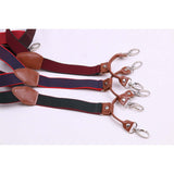 Maxbell 3xMens Suspenders Adjustable Heavy Duty Elastic Straps Y Back Braces Red