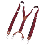 Maxbell 4xMens Suspenders Adjustable Heavy Duty Elastic Straps Y Back Braces Red
