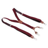 Maxbell 3xMens Suspenders Adjustable Heavy Duty Elastic Straps Y Back Braces Red