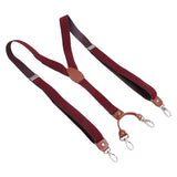 Maxbell 4xMens Suspenders Adjustable Heavy Duty Elastic Straps Y Back Braces Red