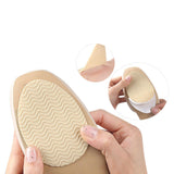 Maxbell 3xNon Slip Shoe Pads Self Adhesive Rubber for High Heels Round Head Khaki