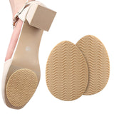 Maxbell 4xNon Slip Shoe Pads Self Adhesive Rubber for High Heels Round Head Khaki