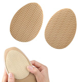 Maxbell 3xNon Slip Shoe Pads Self Adhesive Rubber for High Heels Round Head Khaki
