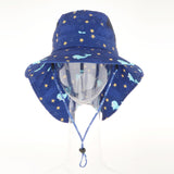 Maxbell Fisherman Caps Anti UV Girls Fishing Soft Hiking Baby Bucket Hat Sun Hats Shark Blue