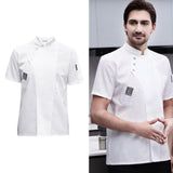 Maxbell 2xChef Jacket Short Sleeve Cooking Clothes Simple Chef Coat for Restaurant White M