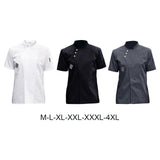 Maxbell 2xChef Jacket Short Sleeve Cooking Clothes Simple Chef Coat for Restaurant White M