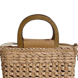 Maxbell 3xStraw Woven Handbag Handwoven Casual Bags Wallet for Dances Vacation Parties Khaki