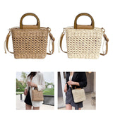 Maxbell 2xStraw Woven Handbag Handwoven Casual Bags Wallet for Dances Vacation Parties Khaki