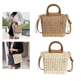 Maxbell 2xStraw Woven Handbag Handwoven Casual Bags Wallet for Dances Vacation Parties Khaki
