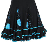 Maxbell 3xBallroom Dance Skirt Dancing Costume Stage Performance for Women Lake Blue