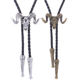 Maxbell 5xGoat Western Bolo Tie Cowboy Necktie Costume Men Women Silver