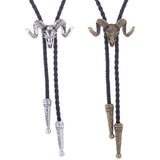 Maxbell 5xGoat Western Bolo Tie Cowboy Necktie Costume Men Women Silver