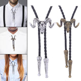 Maxbell 3xGoat Western Bolo Tie Cowboy Necktie Costume Men Women Silver