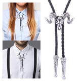 Maxbell 5xGoat Western Bolo Tie Cowboy Necktie Costume Men Women Silver