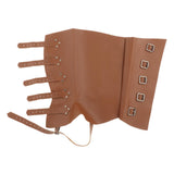 Maxbell 2xMedieval Renaissance Leg Leather Armor Part Warrior Shoes Boots Cover Brown