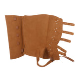 Maxbell 2xMedieval Renaissance Leg Leather Armor Part Warrior Shoes Boots Cover Brown