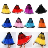 Maxbell 2xClassical Ballroom Dance Skirt Clothing Big Swing Spanish Skirts Dancewear Yellow