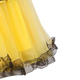 Maxbell 2xClassical Ballroom Dance Skirt Clothing Big Swing Spanish Skirts Dancewear Yellow