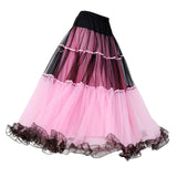 Maxbell 2xClassical Ballroom Dance Skirt Clothing Big Swing Spanish Skirts Dancewear Pink