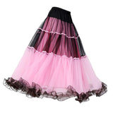 Maxbell 2xClassical Ballroom Dance Skirt Clothing Big Swing Spanish Skirts Dancewear Pink