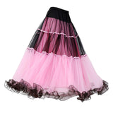 Maxbell 2xClassical Ballroom Dance Skirt Clothing Big Swing Spanish Skirts Dancewear Pink