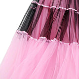 Maxbell 2xClassical Ballroom Dance Skirt Clothing Big Swing Spanish Skirts Dancewear Pink