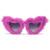 Maxbell 5xSoft Plush Sunglasses Sun Glasses Eyewear for Masquerade Travel Photo Props Pink Purple
